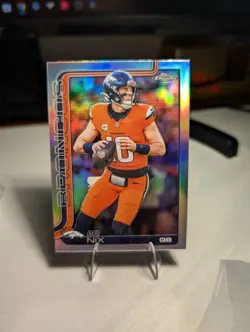 2025 Topps Chrome Football Bo Nix #88 Refractor Broncos - Image 1