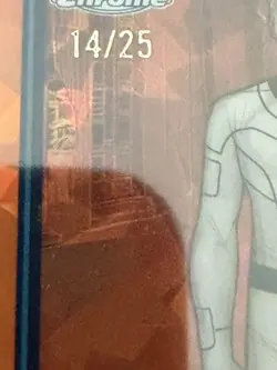 2025 Topps Chrome Sapphire Marvel Mister Fantastic Orange Sapphire /25 - Image 3