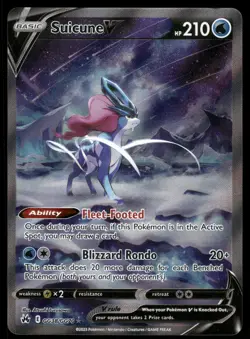Suicune V GG38/GG70 Holo V Rare Crown Zenith Galarian Gallery Pokemon Near Mint - Image 1