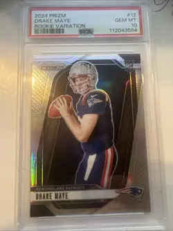 2024 Panini Prizm Drake Maye ROOKIE Variation Silver Prizm PSA 10 - Image 1
