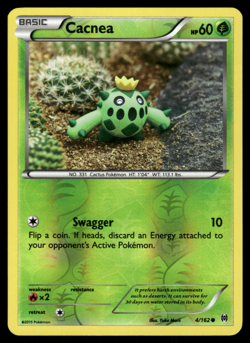 Pokemon TCG - BREAKthrough - Cacnea 4/162 Reverse Holo - P - Image 1