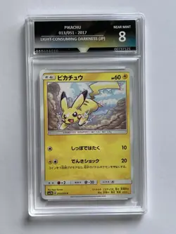Pikachu Slab 013/051 Light Consuming Darkness Holo Graded Pokemon TCG Card - Image 1