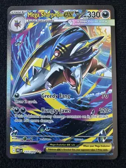 Mega Sharpedo ex 127/094 - Phantasmal Flames Pokemon TCG - M/LP Card - Image 1