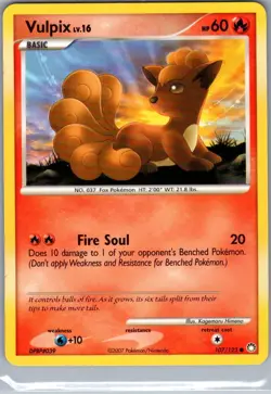 Vulpix 107/123 Non Holo Mysterious Treasures - Pokemon Card - NM - Image 1