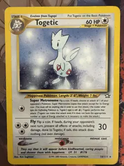 Togetic 16/111 Neo Genesis Unlimited Holo Rare Pokemon TCG Vintage WOTC MP - Image 1