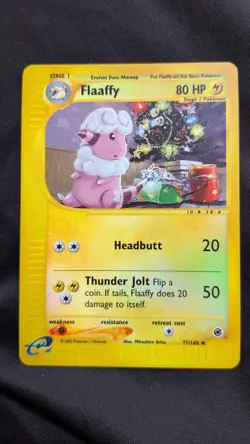 2002 Pokemon Expedition FLAAFFY 77/165 REVERSE HOLO LP e-Reader Vintage - Image 2