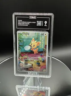 Pokemon TCG - Lillipup 154/086 Illustration Rare - White Flare - TAG Mint 9 - Image 1