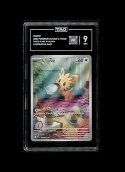 Pokemon TCG - Lillipup 154/086 Illustration Rare - White Flare - TAG Mint 9 - Image 3