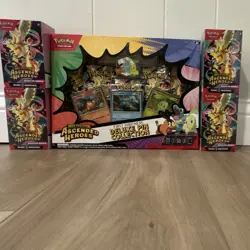 Pokemon Mega Evolution Ascended Heroes Booster Bundle & Deluxe Pin Collection - Image 1