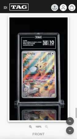 Pokemon TCG Lillipup 154/086 White Flare IR TAG Gem Mint 10 Rank #1 - Image 1