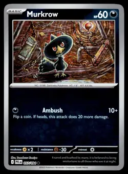 Murkrow 057/094 Common Phantasmal Flames Pokemon Reverse Holo Near Mint - Image 1