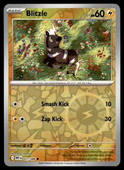 Blitzle 031/086 Common White Flare Pokemon Reverse Holo Near Mint - Image 1