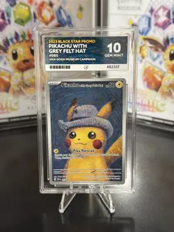 PERFECT SUB GRADES Pikachu with Grey Felt Hat Van Gogh Promo #085 Pokemon ACE 10 - Image 1