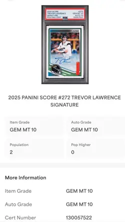 2025 Score - Trevor Lawrence #272 Signatures (AU) - Image 4