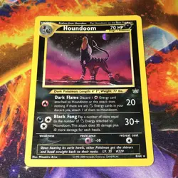 Houndoom ~ 8/64 ~ Holo Swirl ~ NEO REVELATION ~ DAMAGED ~ Pokemon Card - Image 1