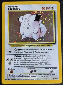 Clefairy 5/102 Base Set Unlimited Holo Rare With Swirl LP Italian Pokemon 1999 - Image 1