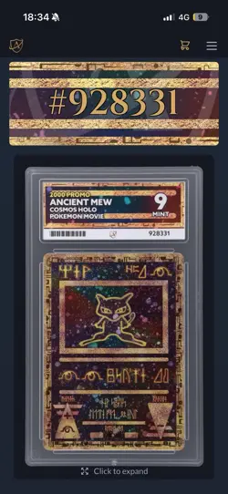 Pokemon Ancient Mew Cosmos Holo Movie Promo Card 2000 Ace 9 - Image 1