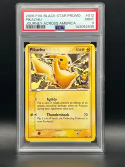 Pikachu #012 Black Star Promo 2006 10th Anniversary-Journey Across America-PSA 9 - Image 2