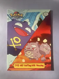 #109 KOFFING #110 WEEZING TV13 - NON-HOLO - TOPPS TV PUZZLE Pokemon CARD - LP/P - Image 1
