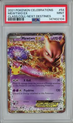 PSA 9 Mewtwo EX 54/99 Classic Collection Pokemon Card - Image 1