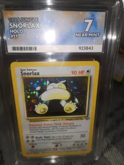 Pokemon TCG Snorlax Vintage Holo Jungle Card 11/64 1999 Ace Grade 7 Near Mint - Image 1