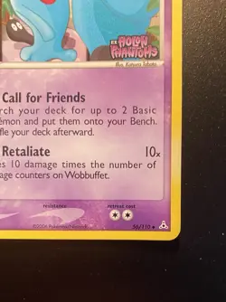 Pokemon Card-Wobbuffet -Holo-Holon's Phamtom-56/110-ENG-Stamped-Excellent - Image 5