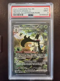 Pokemon TCG Meowscarada EX 256/193 Paldea Evolved SIR PSA 9 - Image 1