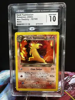Pokemon Dark Typhlosion Neo Destiny Holo W/ Swirl CGC 10 Pop 13 PSA 10 Pop 78 - Image 2