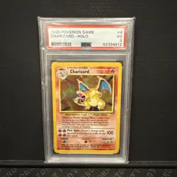 Pokemon Charizard #4 1999 Holo Base Set psa 3 - Image 1