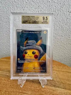 2023 POKEMON PROMOS SCARLET & VIOLET BLACK STAR PIKACHU WITH GREY FELT HAT X VAN - Image 1