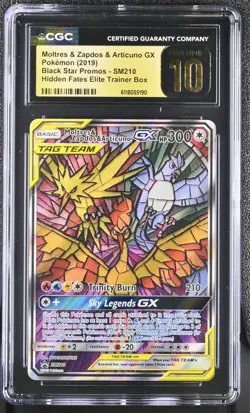 Pokemon TCG SM210 CGC PRISTINE 10 Stained Glass Moltres/Zapdos/Articuno - Image 1