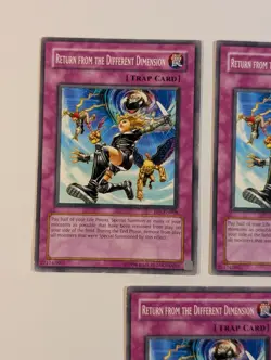 Yugioh TCG - 3x Return From The Different Dimension - EP1-EN008 - Light Play - Image 3