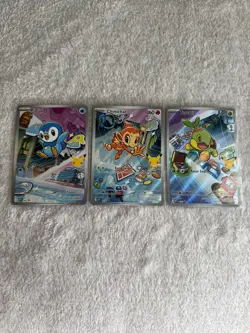 Pokemon 30th Anniversary First Partner Promo Trio Set: Turtwig, Chimchar, Pinlup - Image 1