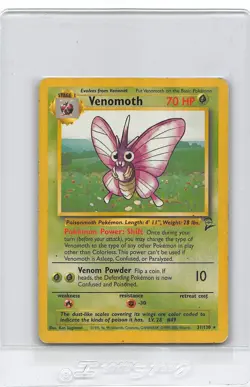 VENOMOTH 31/130 - Base Set 2 - NON-HOLO Rare - VINTAGE WOTC Pokemon Card - MP - Image 1