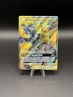 Pikachu & Zekrom GX Full Art Holo Ultra Rare SM Team Up 162/181 - Image 1