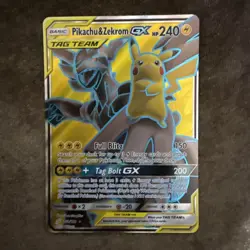 Pikachu & Zekrom GX 162/181 Near Mint Full Art Ultra Rare SM Team Up. - Image 1