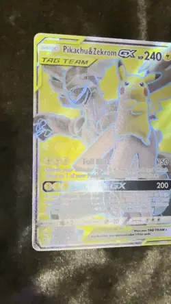 Pikachu & Zekrom GX 162/181 Near Mint Full Art Ultra Rare SM Team Up. - Image 2