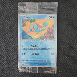 Pokemon Center Stamped Promo 2023 Squirtle 151 Reverse Holo Card #007/165 Sealed - Image 1