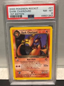 Dark Charizard 1st Edition 21/82 - PSA 8 - Non Holo - Team Rocket - Pokemon TCG - Image 1