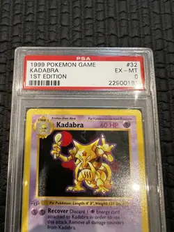 Pokemon Card TCG Kadabra 32/102 Base Set Shadowless 1st Edition Vintage PSA 6 - Image 3