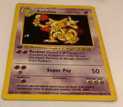 1st Edition Kadabra Pokemon Card 32/102 Base Set Shadowless Heavily Played - Image 5