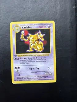 Pokemon Kadabra Card 32/102 1st Edition Base Set Shadowless - Image 1