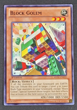 Yugioh TCG - 1x Block Golem - REDU-EN035 - NM - Common - 1st Ed - Rock - 2012 - Image 1