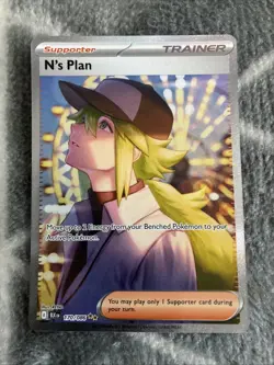 Pokemon TCG N's Plan Illustration Alt Art card 170/086 Trainer Card Black Bolt - Image 1
