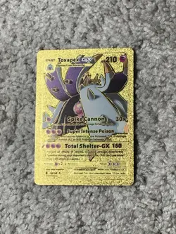Toxapex GX HP210 Spike Cannon Rare Gold Accent Foil Fan Art Display Card - Image 1