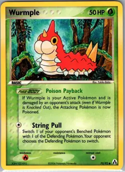 Wurmple 70/92 Non Holo Legend Maker - Pokemon Card - NM - Image 1
