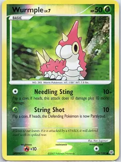 Wurmple 104/130 Reverse Holo Diamond and Pearl - Pokemon Card - NM - Image 1