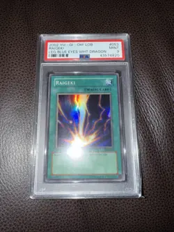2002 Yugioh Raigeki PSA 9 LOB-053 Magic Card - Image 1