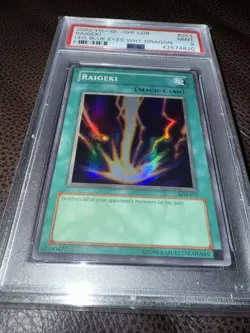 2002 Yugioh Raigeki PSA 9 LOB-053 Magic Card - Image 2
