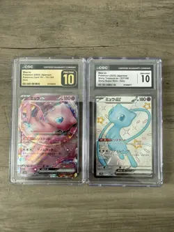 Pokemon CGC Pristine 10 & Gem Mint 10 Mew ex (Card 151 & 327, Japanese, 2 Cards) - Image 1